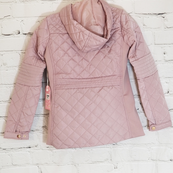 NWT CI Sono Quilted Hoodie Blush Gold Kid Coat - Picture 2 of 8
